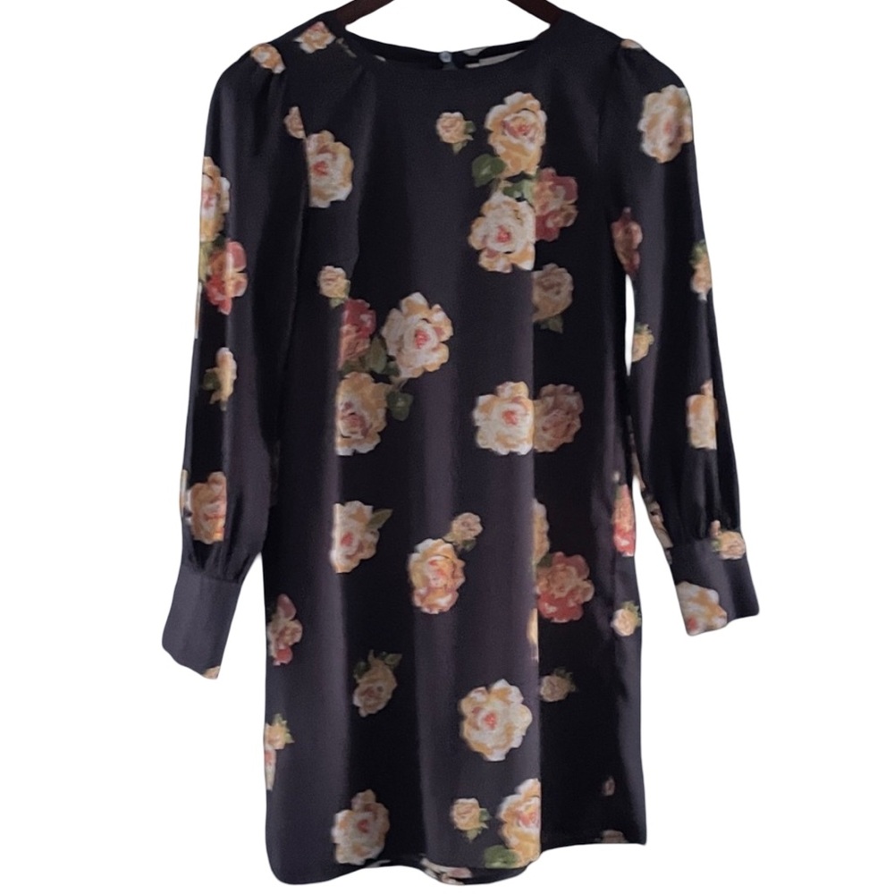 LOFT dark gray  Dress with Floral Print